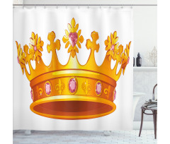 Crown Tiara with Gems Shower Curtain