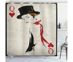 Retro Woman Card Ace Shower Curtain