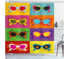 Colorful Pop Sunglasses Shower Curtain