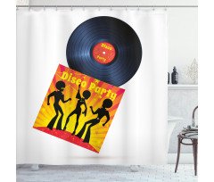 Record Cover Disco Party Shower Curtain