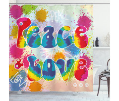 Peace and Love Funky Shower Curtain