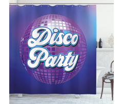 Retro Letter Disco Ball Shower Curtain