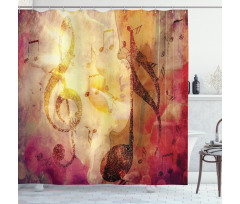 Colorful Notes Composition Shower Curtain
