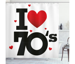 Seventies Hearts Shower Curtain