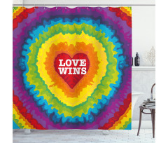 Love Wins Tie Dye Effect Shower Curtain