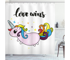 LGBT Slogan Tail Shower Curtain