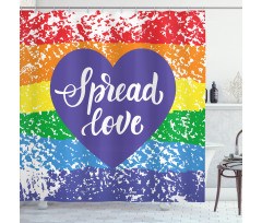 Spread Love Heart Shower Curtain