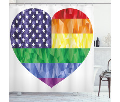 Heart Gay Flag Rainbow Art Shower Curtain