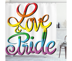 Love Text Rainbow Colors Shower Curtain