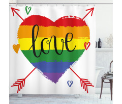 Heart Arrows Love Doodle Shower Curtain