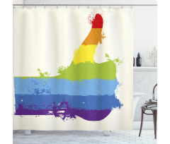 Grungy Thumbs up Art Shower Curtain