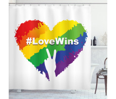 LGBT Colored Heart Shower Curtain