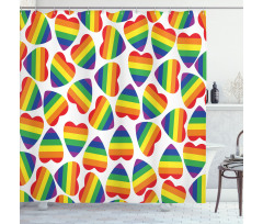 Colorful Heart Shower Curtain