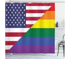 Flag USA Rainbow Colors Shower Curtain