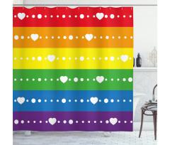 Gay Pride Flag Dots Shower Curtain