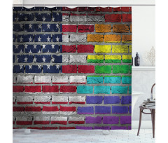 Brick Wall Pride Shower Curtain