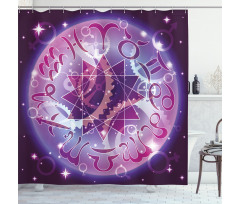 Zodiac Circle Space Shower Curtain