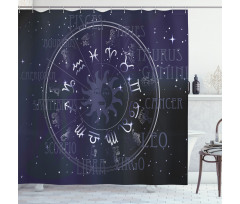 Zodiac Circle Wheel Shower Curtain