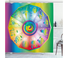 Hippie Style Zodiac Shower Curtain