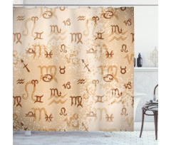 Zodiac Signs Grunge Shower Curtain