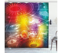 Rainbow Colored Chart Shower Curtain