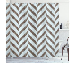 Sketchy Chevron Zig Zag Shower Curtain