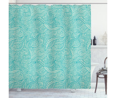 Vintage Botanic Leaves Shower Curtain