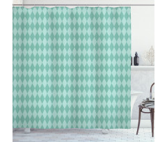 Rectangular Geometric Tile Shower Curtain