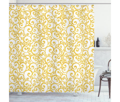 Swirling Lines Floral Shower Curtain