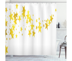 Yellow Shade Modern Stars Shower Curtain