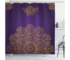 Ornate Swirl Motif Shower Curtain