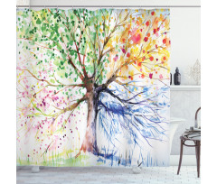 4 Seasons Colorful Shower Curtain
