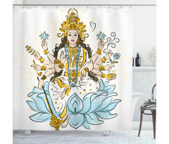 Sketch Figure Blessing Shower Curtain