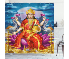 Figure of Wealth Festive Shower Curtain