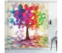 Colorful Spring Tree Shower Curtain