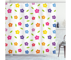 Daisies Leaves Meadow Shower Curtain