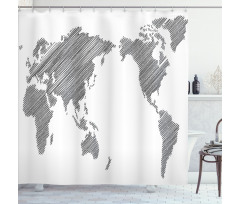 Sketchy Continents Shower Curtain