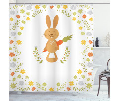 Smiling Rabbit Summer Shower Curtain