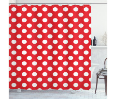 Pop Art White Polka Dots Shower Curtain