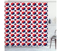 Red Circles Rounds Shower Curtain