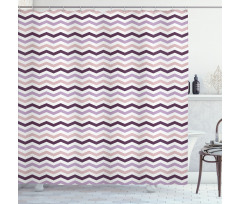 Zig Zag Waves Shapes Shower Curtain