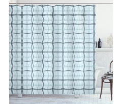 Square Wavy Lines Patterns Shower Curtain