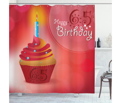 Birthday Cupcake Shower Curtain