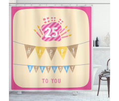 Flags Pink Frame Shower Curtain