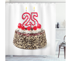 Chocolate Cherry Cake Shower Curtain