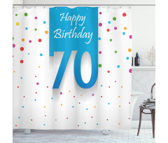 Dots Happy Birthday Shower Curtain