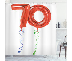 Party Flying Balloons Shower Curtain