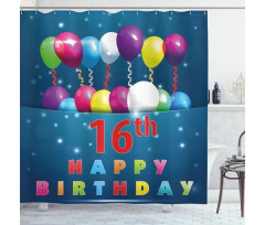 16 Party Shower Curtain