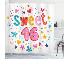 New Age Hearts Blooms Shower Curtain