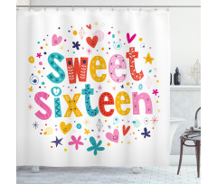 16 Blossoms Shower Curtain